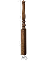 R-4676 Poplar Reeded Newel Post