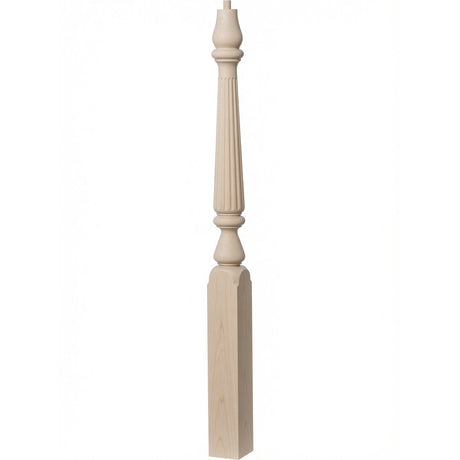 R-4811 (48") or R-4815 (60") Reeded Ohio Pin Top Newel Post, Birch