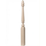R-4811 (48") or R-4815 (60") Reeded Ohio Pin Top Newel Post, Hard Maple