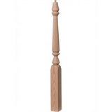 R-4811 (48") or R-4815 (60") Reeded Ohio Pin Top Newel Post, Red Oak