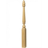 R-4811 (48") or R-4815 (60") Reeded Ohio Pin Top Newel Post, Yellow Pine