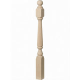 R-4840 (48"), R-4842 (60"), or R-4848 (72") Ohio Reeded Newel Post, Birch
