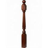 R-4840 (48"), R-4842 (60"), or R-4848 (72") Ohio Reeded Newel Post, Brazilian Cherry