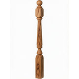 R-4840 (48"), R-4842 (60"), or R-4848 (72") Ohio Reeded Newel Post, Hickory