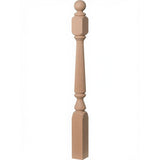 R-4840 (48"), R-4842 (60"), or R-4848 (72") Ohio Reeded Newel Post, Soft Maple