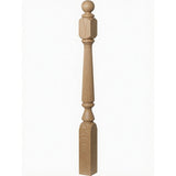 R-4840 (48"), R-4842 (60"), or R-4848 (72") Ohio Reeded Newel Post, Yellow Pine