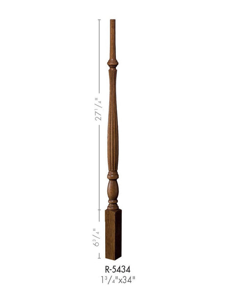 R-5434 34-inch Reeded Country Classic Baluster
