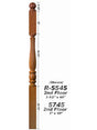 R-5545 Reeded 2nd Floor Utah Classic Newel Post Dimensional Information