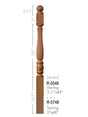 R-5748 Reeded Utah Classic Ball Top Starting Newel Post Dimension Information