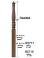 R-5711 48" Pin Top Reeded Utah Classic Starting Newel Post Dimensional Information
