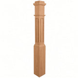 RP-4091 CNC Raised Panel Box Newel Post, Alder