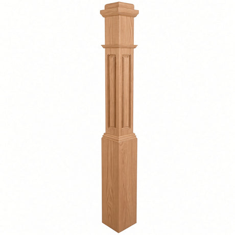 RP-4091 CNC Raised Panel Box Newel Post, Alder