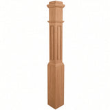 RP-4091 CNC Raised Panel Box Newel Post, American Cherry