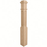 RP-4091 CNC Raised Panel Box Newel Post, Ash