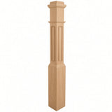 RP-4091 CNC Raised Panel Box Newel Post, Beech