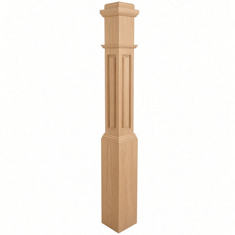 RP-4091 CNC Raised Panel Box Newel Post, Beech
