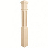 RP-4091 CNC Raised Panel Box Newel Post, Birch