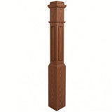 RP-4091 CNC Raised Panel Box Newel Post, Brazilian Cherry