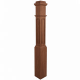RP-4091 CNC Raised Panel Box Newel Post, Mahogany