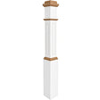 RP-4091 6-1/4" Base CNC Raised Panel Box Newel Post, Primed with Special Species Trim