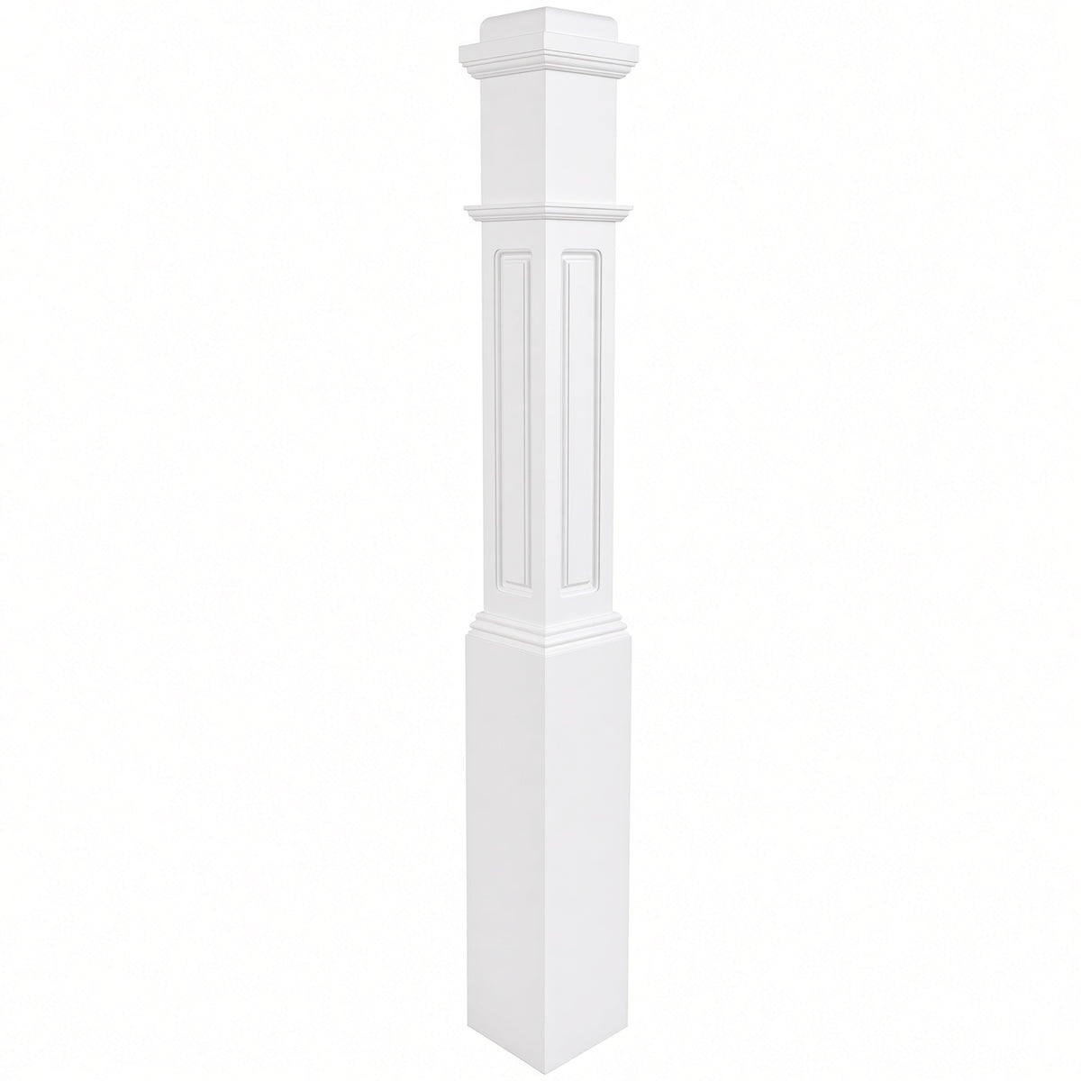 RP-4091 CNC Raised Panel Box Newel Post, Primed