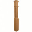 RP-4091 CNC Raised Panel Box Newel Post, Red Oak