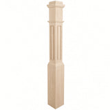 RP-4091 CNC Raised Panel Box Newel Post, Soft Maple