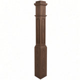 RP-4091 CNC Raised Panel Box Newel Post, Walnut