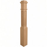 RP-4091 CNC Raised Panel Box Newel Post, White Oak