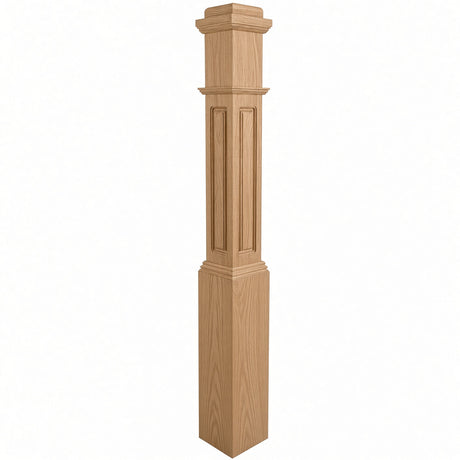 RP-4091 CNC Raised Panel Box Newel Post, White Oak