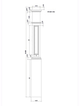 RP-4091 CNC Raised Panel Box Newel Post, CADD Image