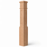 RP-4092 CNC Raised Panel Large Box Newel Post, 7-1/2" Base x 55" Tall, Alder