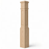 RP-4092 CNC Raised Panel Large Box Newel Post, 7-1/2" Base x 55" Tall, Ash