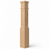 RP-4092 CNC Raised Panel Large Box Newel Post, 7-1/2" Base x 55" Tall, Beech