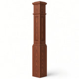 RP-4092 CNC Raised Panel Large Box Newel Post, 7-1/2" Base x 55" Tall, Brazilian Cherry