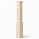 RP-4092 CNC Raised Panel Large Box Newel Post, 7-1/2" Base x 55" Tall, Hard Maple