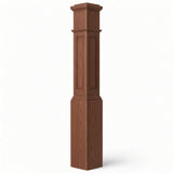 RP-4092 CNC Raised Panel Large Box Newel Post, 7-1/2" Base x 55" Tall, Mahogany