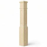 RP-4092 CNC Raised Panel Large Box Newel Post, 7-1/2" Base x 55" Tall, Poplar