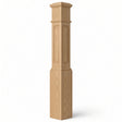 RP-4092 CNC Raised Panel Large Box Newel Post, 7-1/2" Base x 55" Tall, Red Oak
