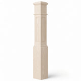RP-4092 CNC Raised Panel Large Box Newel Post, 7-1/2" Base x 55" Tall, Soft Maple