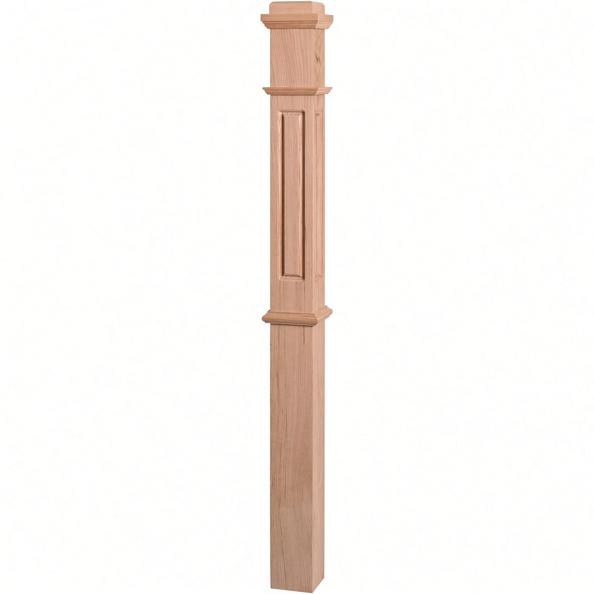 RP-4375 CNC Raised Panel Box Newel Post, Alder