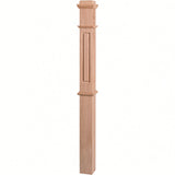 RP-4375 CNC Raised Panel Box Newel Post, Alder