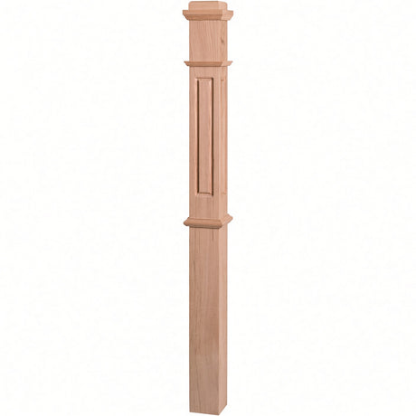 RP-4375 CNC Raised Panel Box Newel Post, Alder