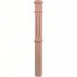 RP-4375 CNC Raised Panel Box Newel Post, American Cherry
