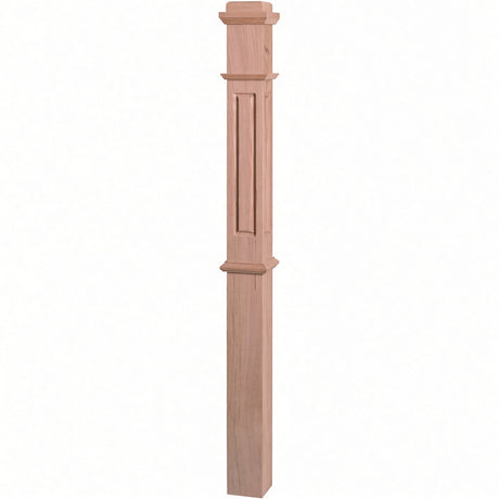 RP-4375 CNC Raised Panel Box Newel Post, American Cherry