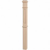 RP-4375 CNC Raised Panel Box Newel Post, Ash