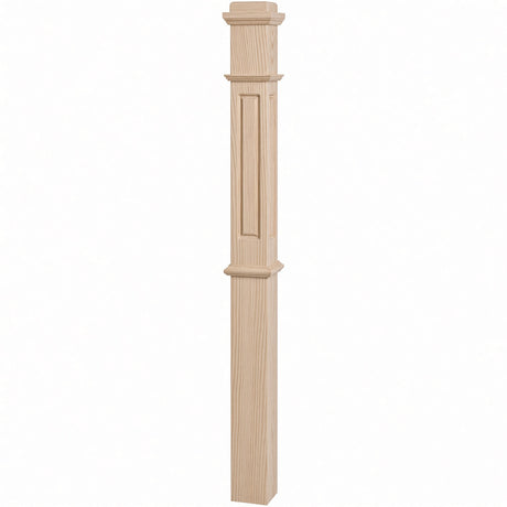 RP-4375 CNC Raised Panel Box Newel Post, Ash