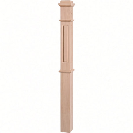 RP-4375 CNC Raised Panel Box Newel Post, Beech