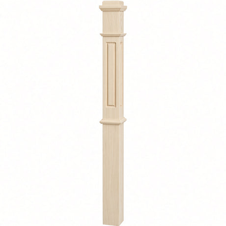RP-4375 CNC Raised Panel Box Newel Post, Birch