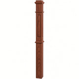 RP-4375 CNC Raised Panel Box Newel Post, Brazilian Cherry